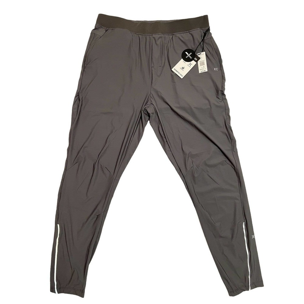 Kenneth Cole Mens Lightweight Water Repellent 4 way Stretch Tech Joggers Gray XL